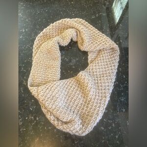 Elegant Tan Knit Infinity Scarf